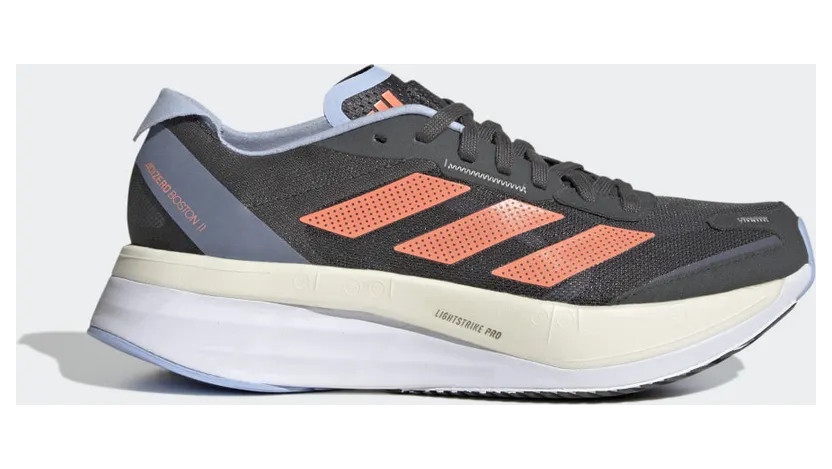 adidas Adizero Boston 11 Laufschuh Grey Six / Coral Fusion / Blue Dawn (HQ3698)