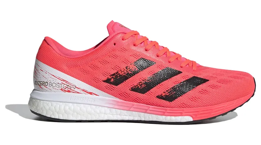 adidas Adizero Boston 9 Laufschuh Signal Pink / Core Black / Copper Metallic / Coral (EG4671)