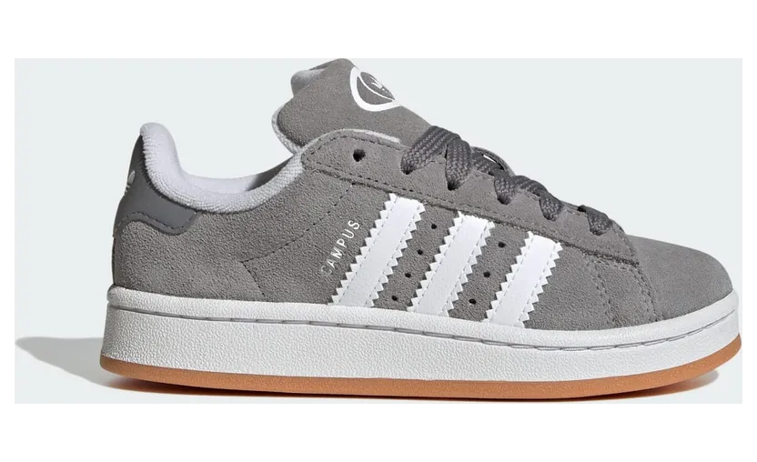 adidas Campus 00s Elastic Lace Shoes Kids Grey Three / Cloud White / Gum (JI4330)