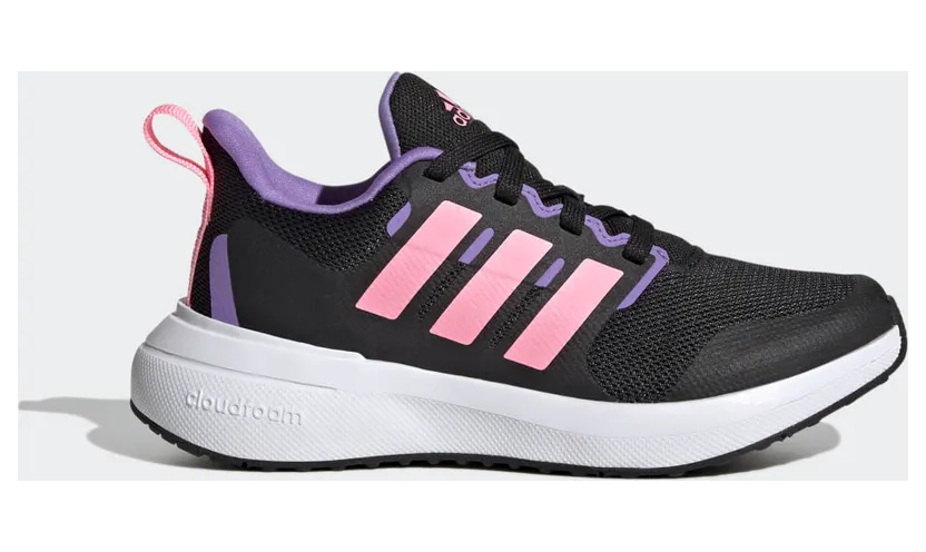 adidas FortaRun 2.0 Cloudfoam Sport Running Lace Schuh Core Black / Beam Pink / Violet Fusion (HP6617)