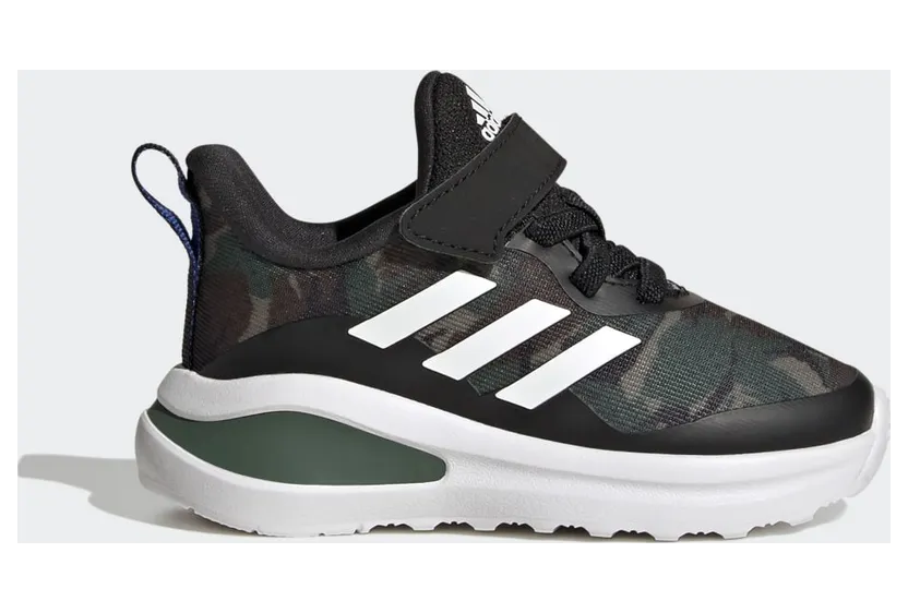 adidas FortaRun Sport Running Elastic Lace and Top Strap Schuh Core Black / Cloud White / Green Oxide (GV9478)