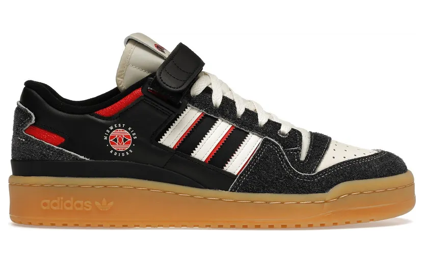 adidas Forum 84 Low Midwest Kids Schuh Core Black / Cream White / Red (GW0035)