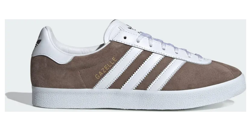adidas Gazelle 85 Schuh Earth Strata S23 / Cloud White / Gold Metallic (IG6220)