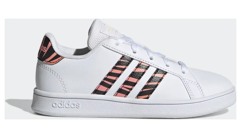 adidas Grand Court Tiger-Print Schuh Cloud White / Core Black / Acid Red (GZ1067)