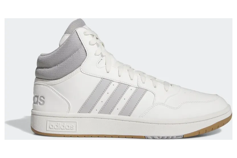 adidas Hoops 3.0 Mid Lifestyle Basketball Classic Vintage Schuh Core White / Grey Two / Gum (IG5568)