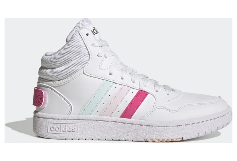 adidas Hoops 3 Mid Lifestyle Basketball Classic World Friendship Day Schuh Cloud White / Pulse Magenta / Almost Pink (GX7235)