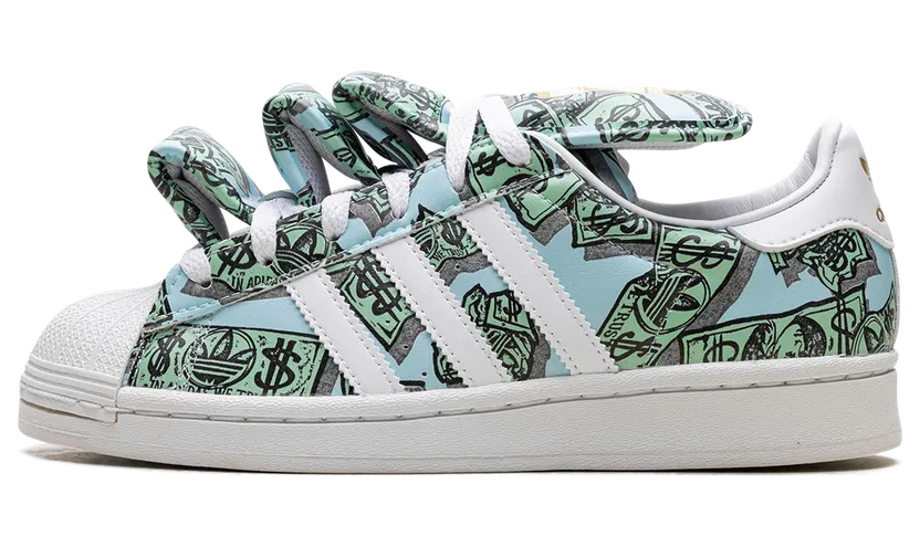adidas Jeremy Scott Money Print Superstar Cloud White / Cloud White / Gold Metallic (HP6596)