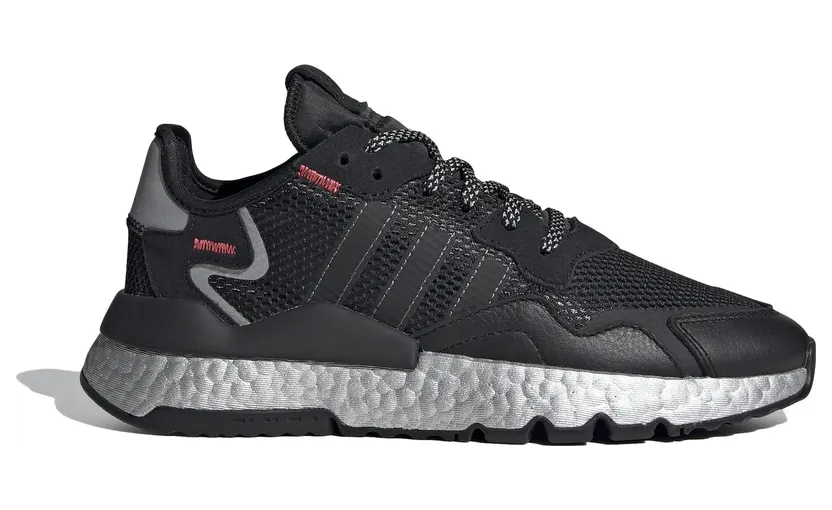 adidas Nite Jogger Schuh Core Black / Shock Red / Silver Metallic (FV4137)