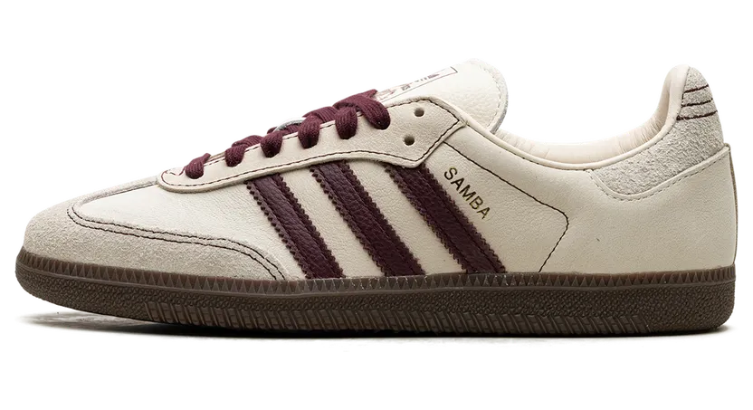 Adidas Samba OG “Wonder White Maroon” (IG1987)