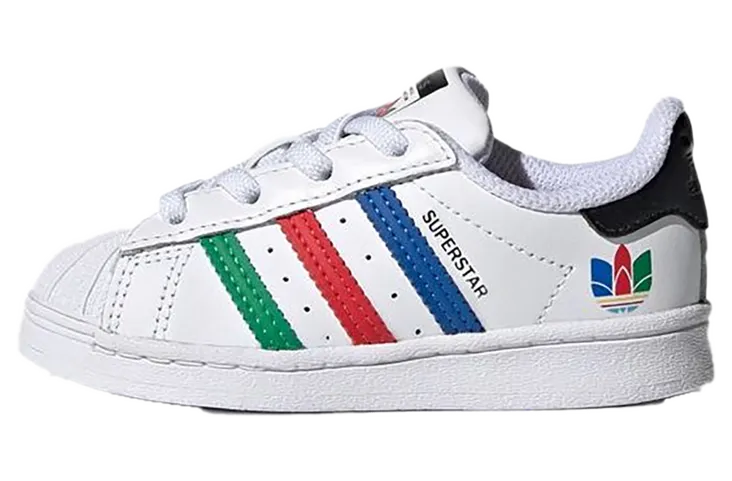 adidas Superstar Schuh Cloud White / Green / Core Black (FW5240)