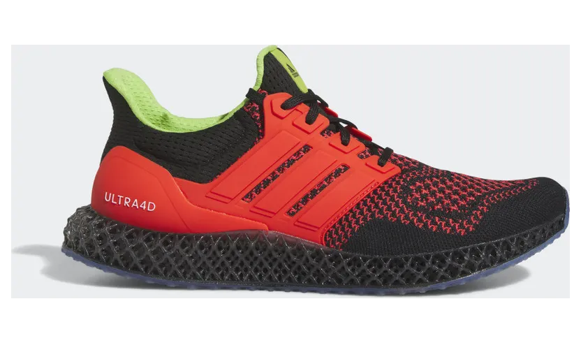 adidas Ultra 4D Laufschuh Core Black / Bright Red / Semi Solar Green (HP9737)