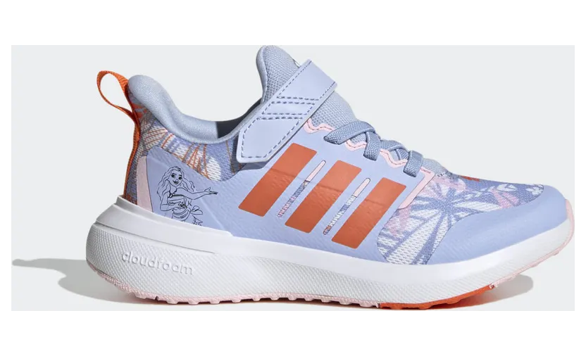 adidas x Disney FortaRun 2.0 Vaiana Cloudfoam Sport Running Elastic Lace Top Strap Schuh Blue Dawn / Semi Impact Orange / Cloud White (HP8999)