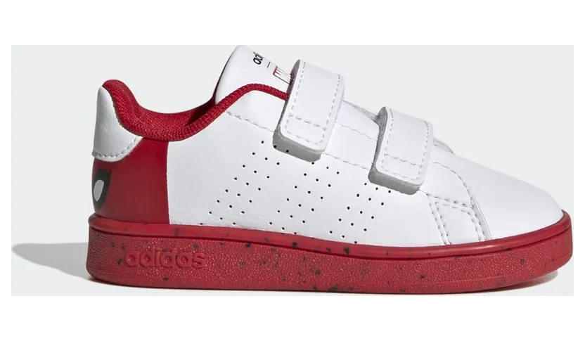 adidas x Marvel Advantage Spider-Man Hook-and-Loop Schuh Cloud White / Cloud White / Better Scarlet (HQ8841)