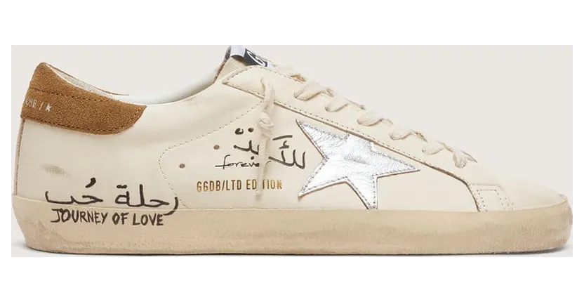 Golden Goose Men’S Super-Star Ltd In Nappa With Metallic Silver Star And All-Over Lettering (GMF00101.F007131.10224)