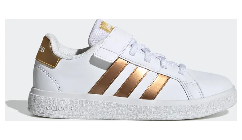 Adidas Grand Court Sustainable “Cloud White / Cloud White / Matte Gold” (GY2577)