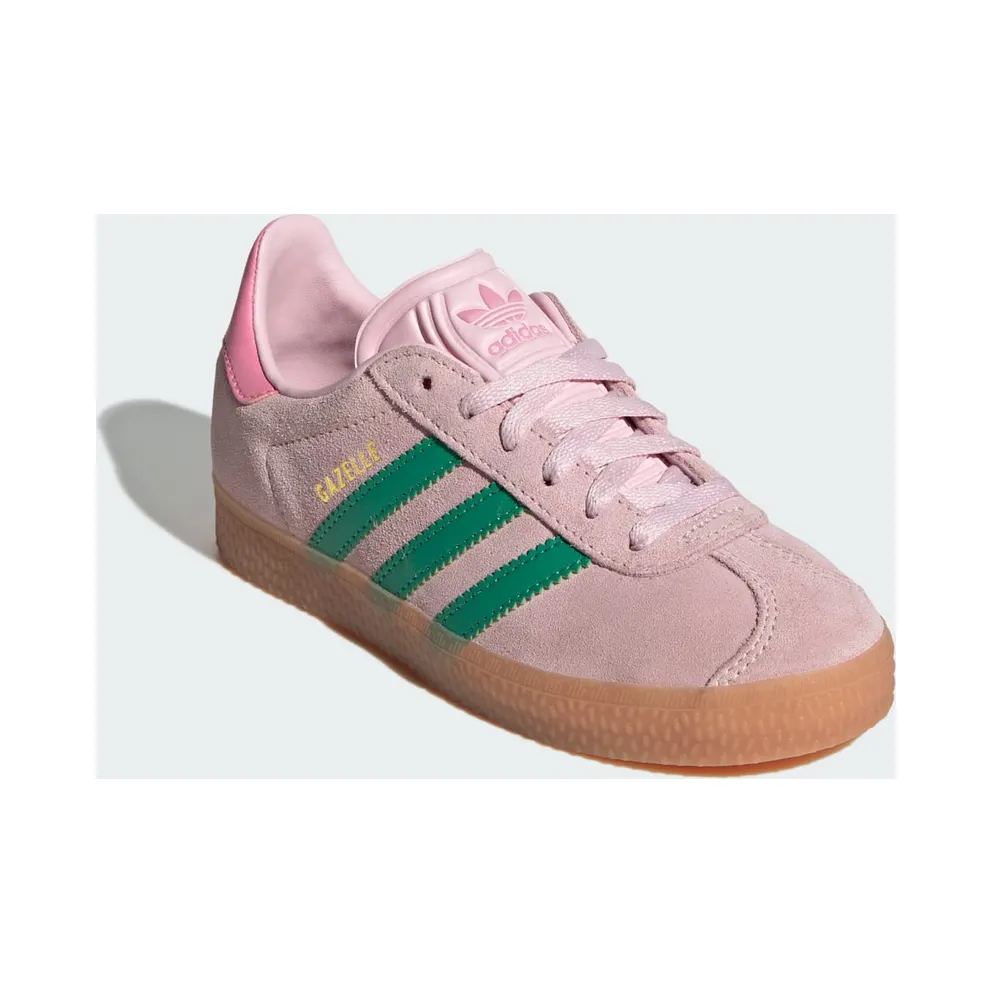 Adidas Gazelle Shoes Kids Clear Pink / Court Green / Bliss Pink (JP7133)