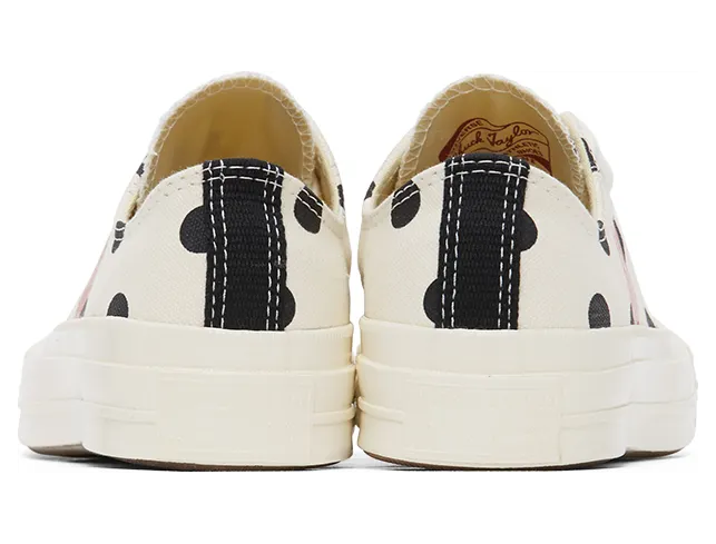 Comme des Garçons Play Black Converse Edition Polka Dot Heart Chuck 70 Low Sneakers (K114) (4)