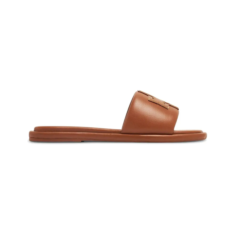 Tory Burch Double T Sport Slide Sandal Bourbon Miele Gold (79985-202)