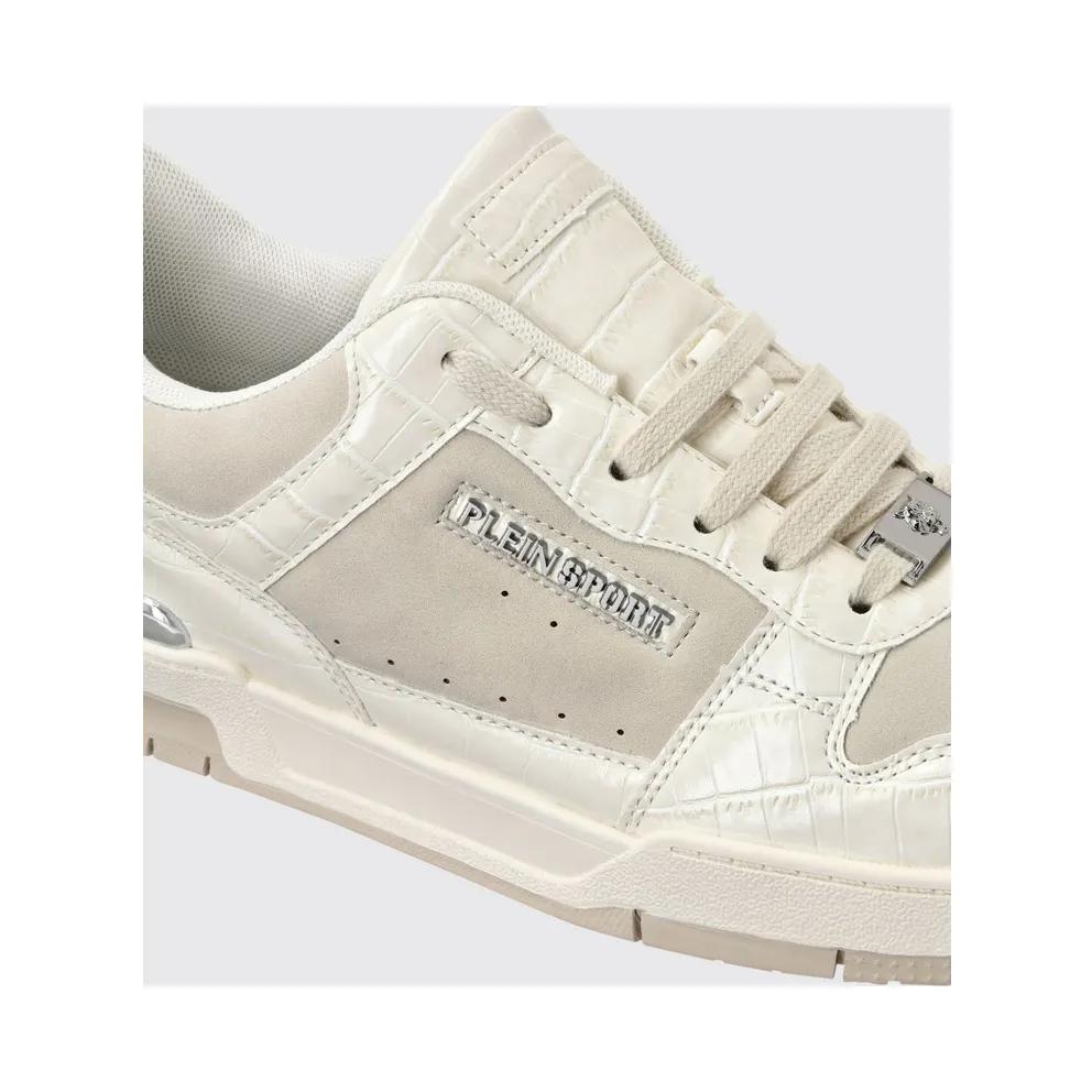 Plein Sport Suede And Crocodile Print Leather White (FAESUSC0795STE003N01)