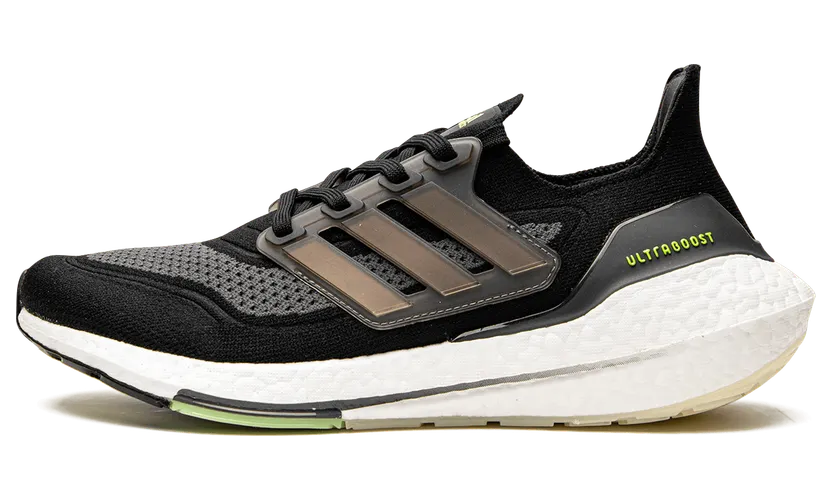 Adidas UltraBoost 21 ‘Black Silver Metallic’ Core Black/Silver Metallic/Solar Yellow (FY0374)