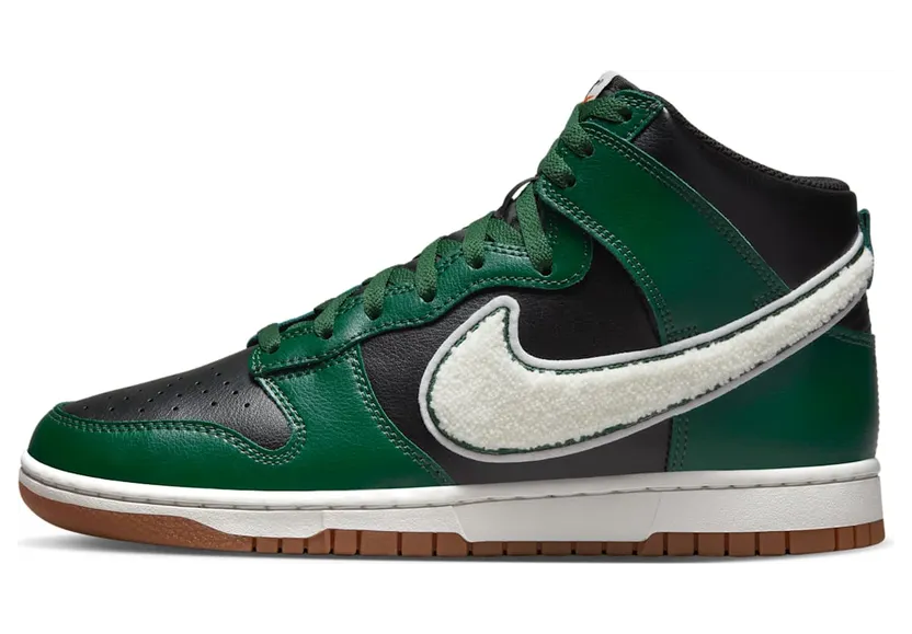 Nike Dunk High Chenille Swoosh Black Green (DR8805-001)