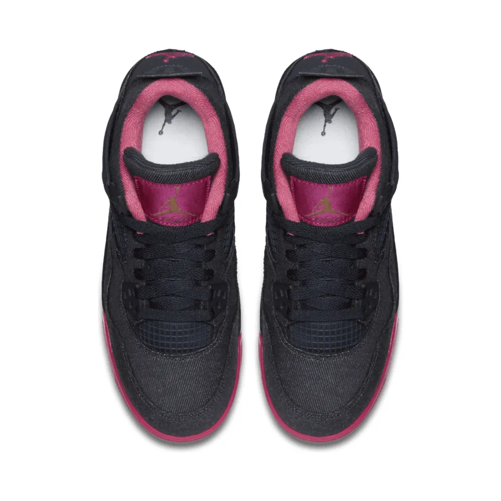 Jordan 4 Retro Denim (GS) Dark Obsidian/Vivid Pink-White-Metallic Gold (487724-408)