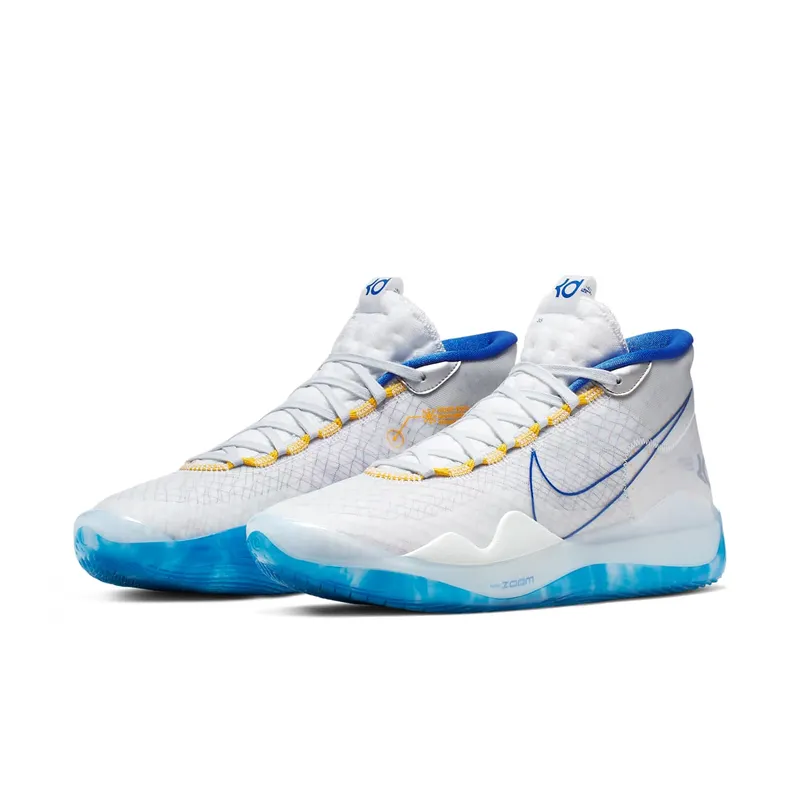 Nike KD 12 Warriors Home White/Metallic Gold-Game Royal-Amarillo (AR4229-100)