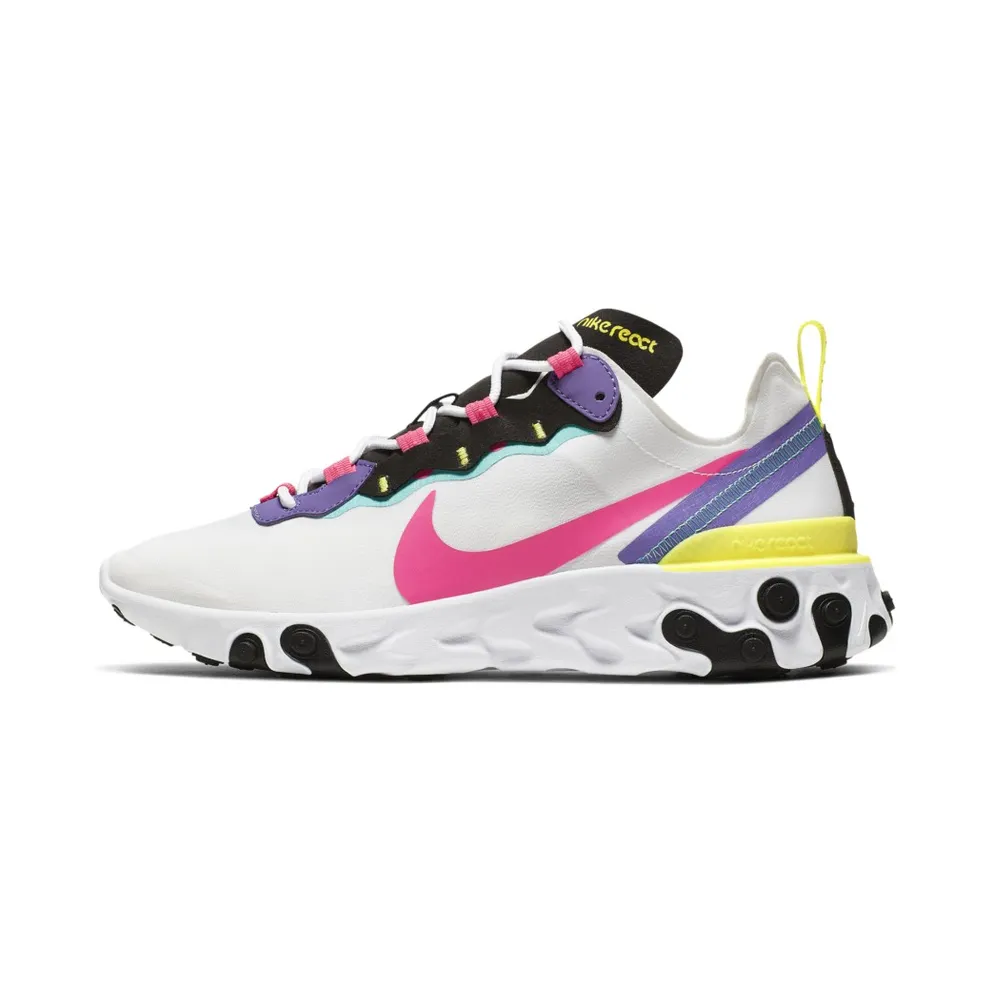 Nike React Element 55 White Psychic Purple Hyper Pink White/Black-Psychic Purple-Hyper Pink (CK0846-100)