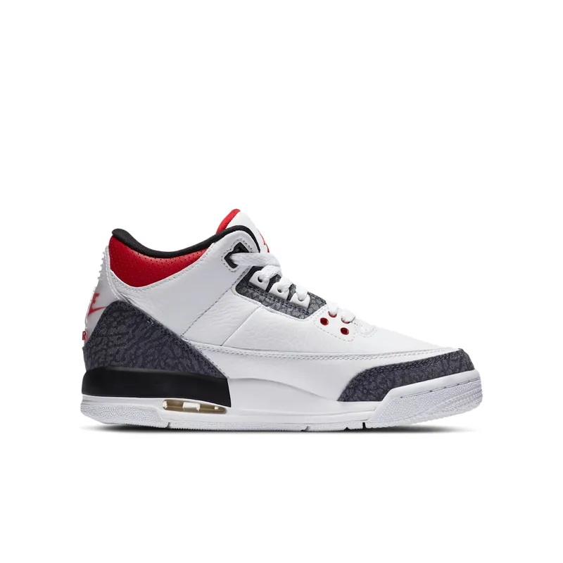 Jordan 3 Retro SE Fire Red Denim (GS) White/Fire Red-Black (CZ6634-100)