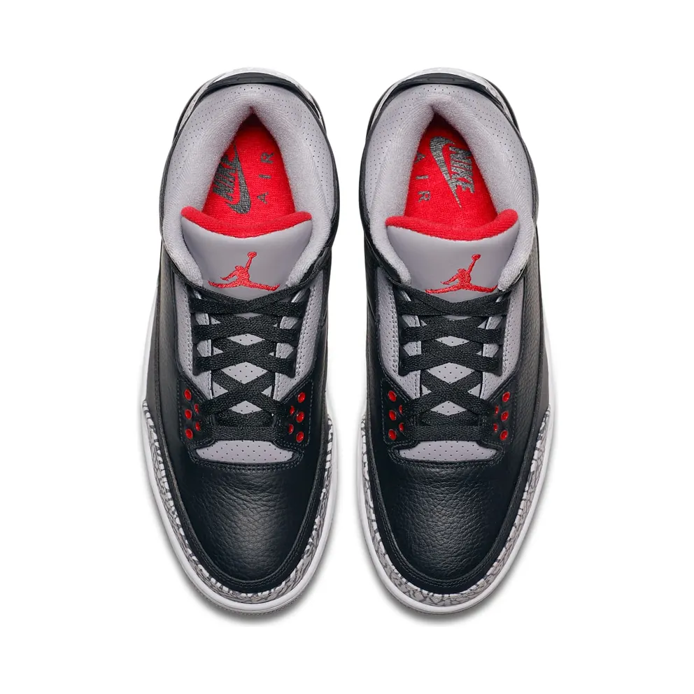 Jordan 3 Retro Black Cement (2018) Black/Fire Red-Cement Grey-White (854262-001)