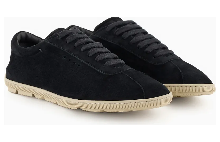 Armani Low-Top Suede Lace-Up Sneakers With Rubber Sole (X2X208-XF829-00002) (2)