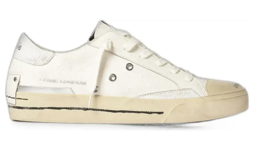 Crime London Recut canvas leren sneakers – Beige (19150PP8)