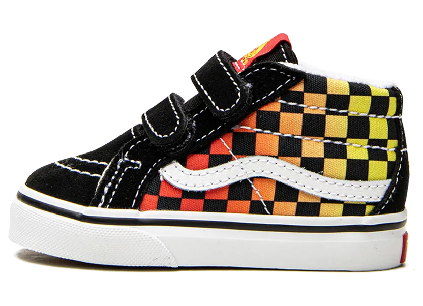 VANS Flame Logo Repeat Sk8-mid Reissue Velcro Peuterschoenen Zwart (VN0A5DXDABX)