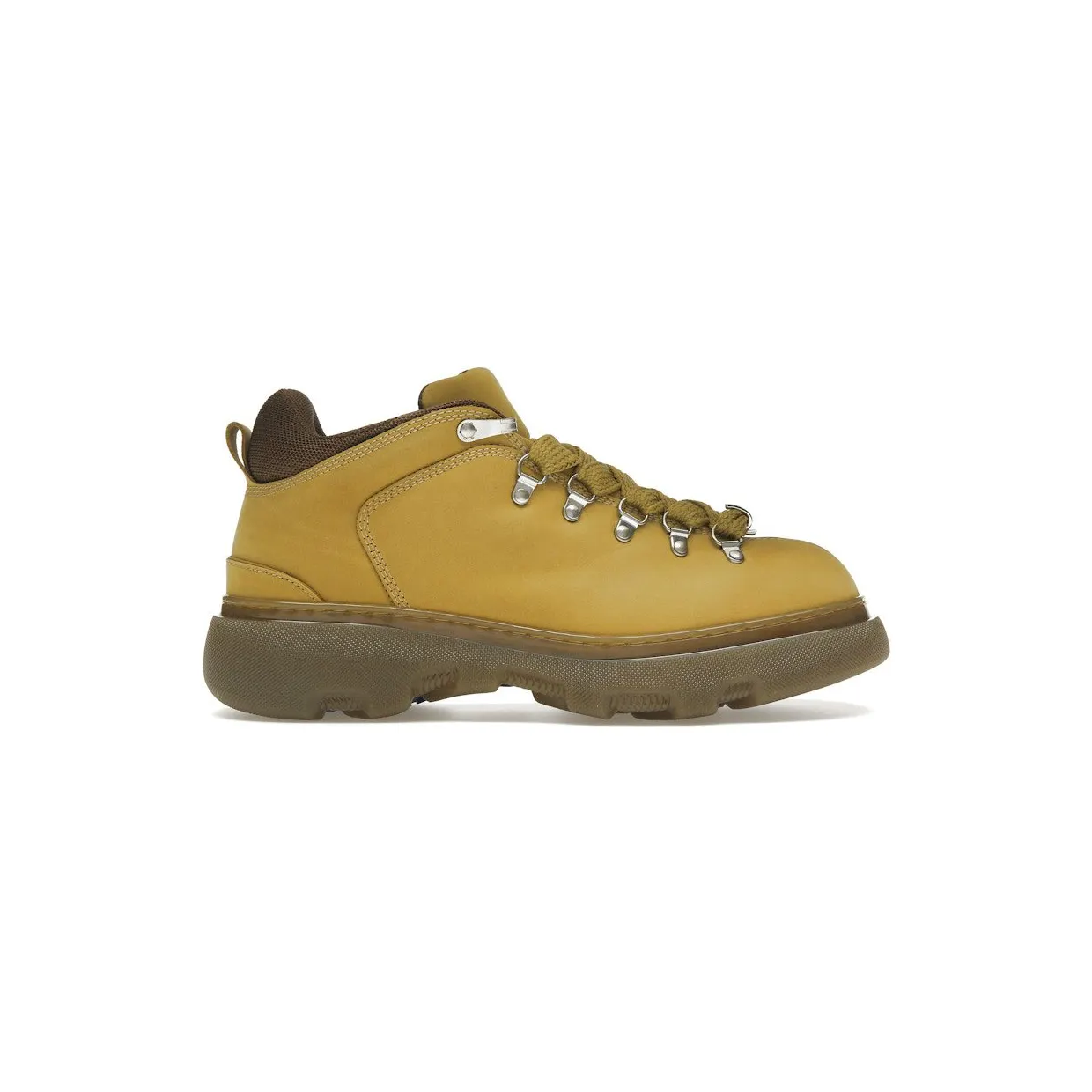 Burberry Lace Up Leather Ankle Boot Mustard Yellow (8074577)