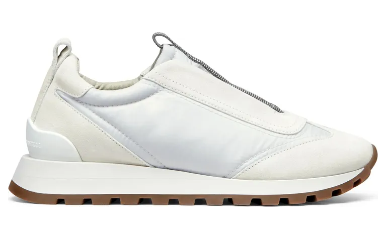 Brunello Cucinelli Monili-embellished Low-top “White” (MZSFG2127 C6280)