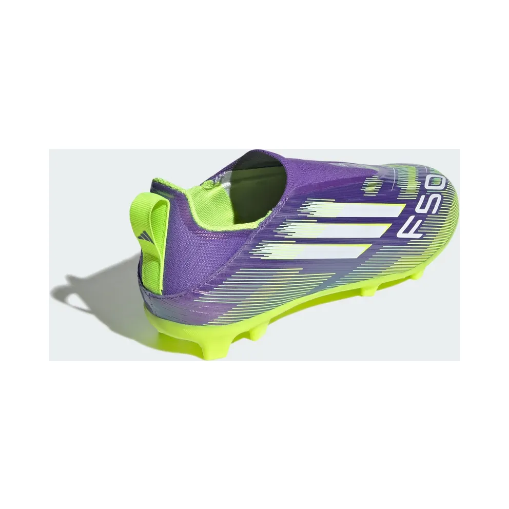 adidas F50 League Laceless FG/MG Purple Rush Cloud White Lucid Lemon (JH7743)