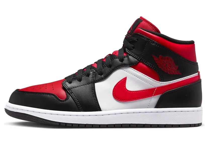Air Jordan 1 Mid Bred Toe White (554724-079)