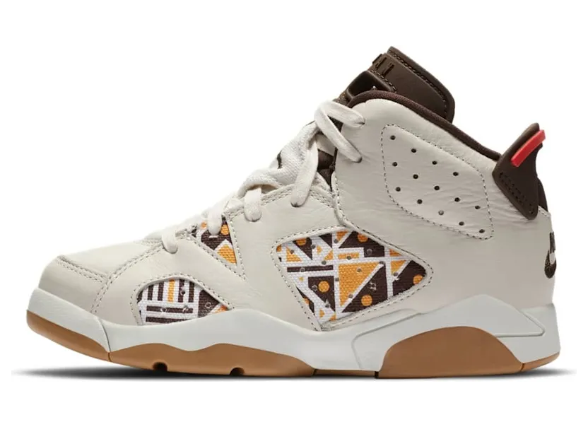 Air Jordan 6 Retro Quai54 Sail Brown (PS) (2020) (CZ6507-100)
