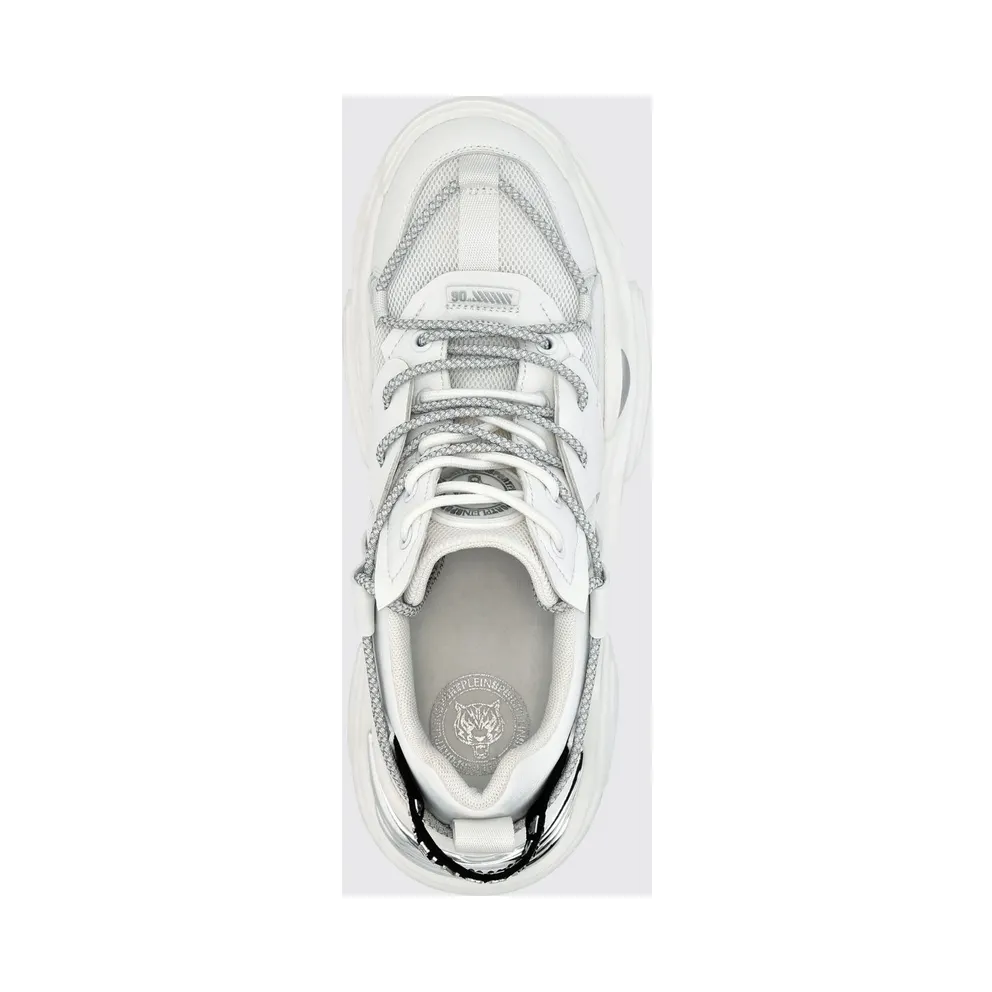 Plein Sport Lace-Up Low-Top in Mesh with a Branded Pull-Tab White (AABSUSC0351STE003N01)