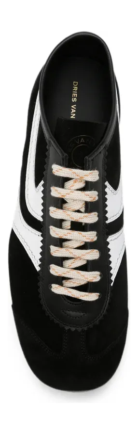 Dries Van Noten Suede-panelled Leather “Black/White” (0133 021700 998) (3)