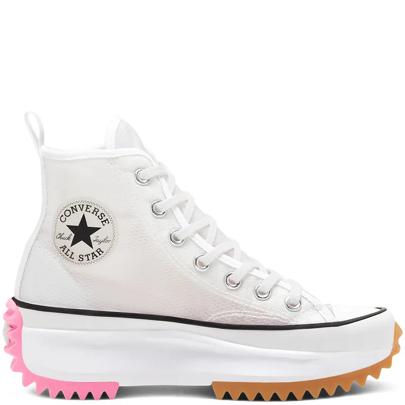 Converse Run Star Hike High Concrete Heat White White/Black-Electric Blush (167851C)