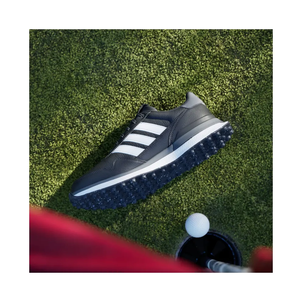 adidas S2G 26 Leather Spikeless Golf Black White Grey Four (JQ9315)
