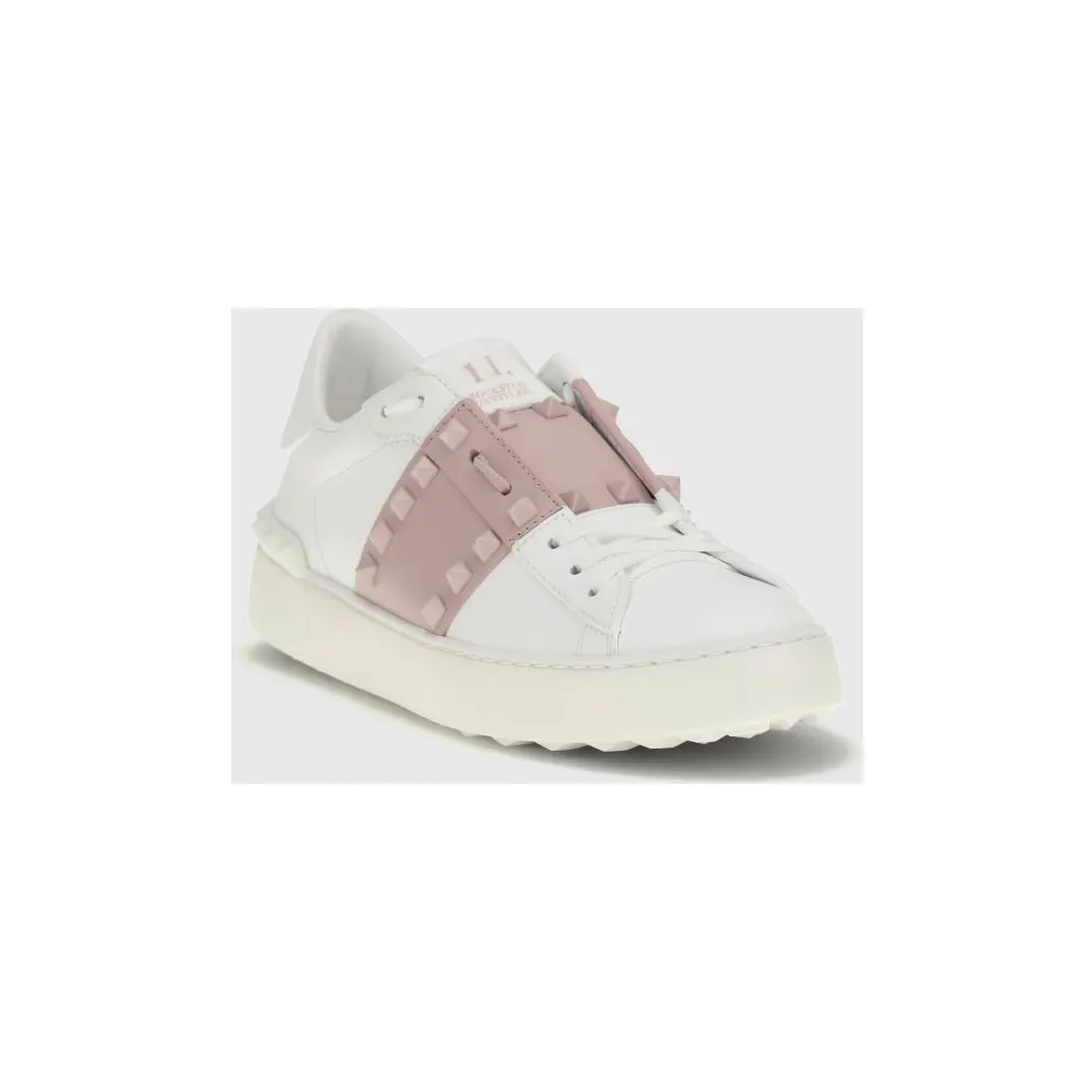 Valentino garavani Rockstud Untitled Sneakers in Smooth Leather with Studs White 1 (S0A01LTU834)