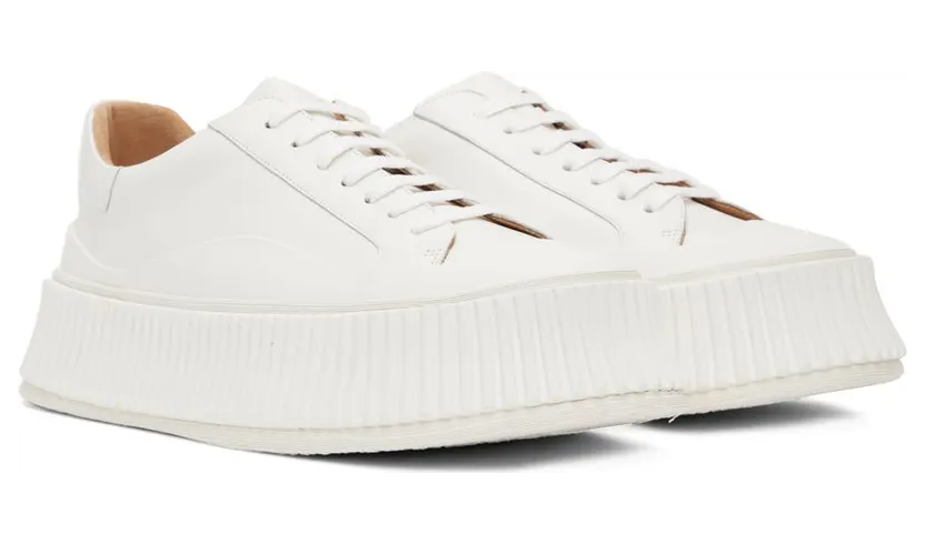 Jil Sander White Leather Platform Low-Top Sneakers (J15WS0002_P4833) (4)