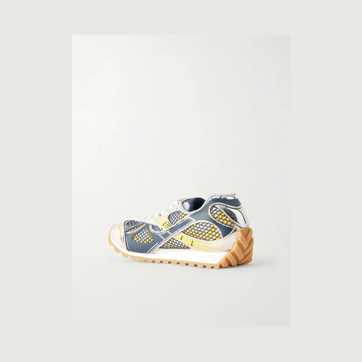 Bottega Veneta Orbit Metallic Rubber and Mesh Sneakers Multi (741357V2X40) (4)