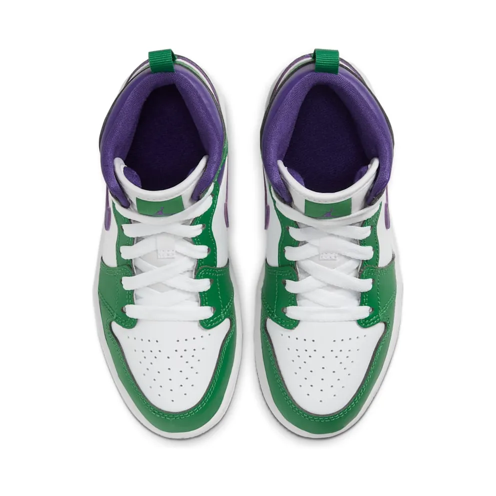 Jordan 1 Mid Incredible Hulk (PS) Aloe Green/White-Court Purple (640734-300)