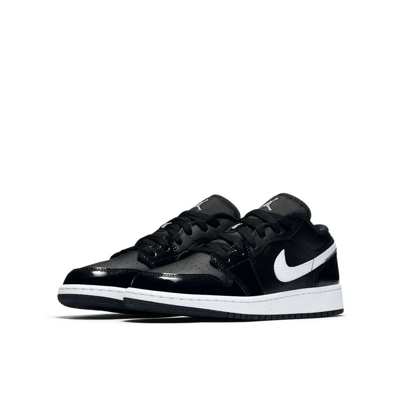 Jordan 1 Low Black Patent White (GS) Black/White-White (553560-002)