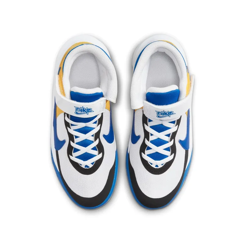 Nike Team Hustle D 10 FlyEase White Yellow Ochre Game Royal (DZ2760-141)