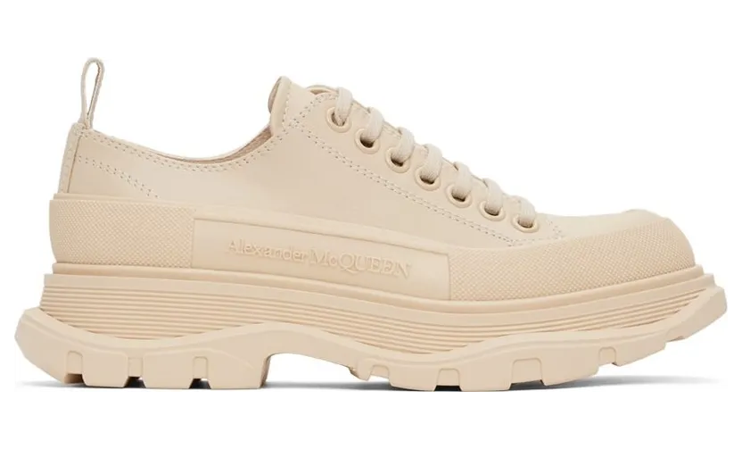 Alexander McQueen Beige Tread Slick Sneakers (627225WIAG65593)