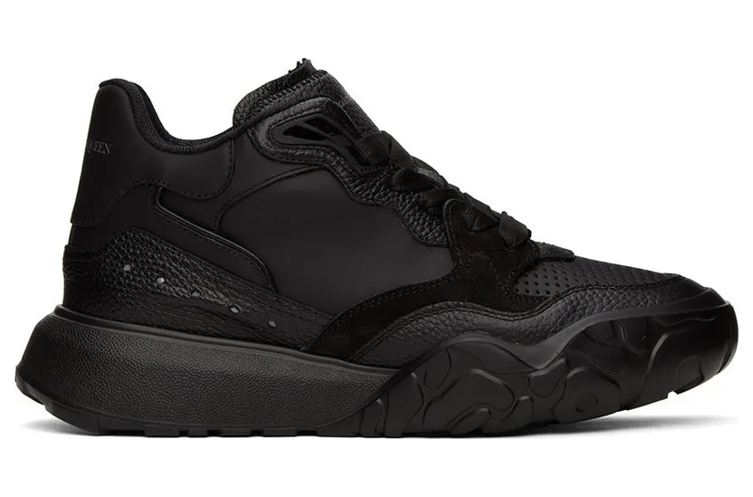 Alexander McQueen Black Court Mid 1081 BLACK/SILVER (705121WICDE)